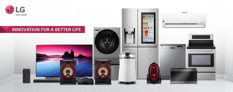 LG PRODUCT RANGE WITH LOGO with TAGLINE LIFE’S GOOD