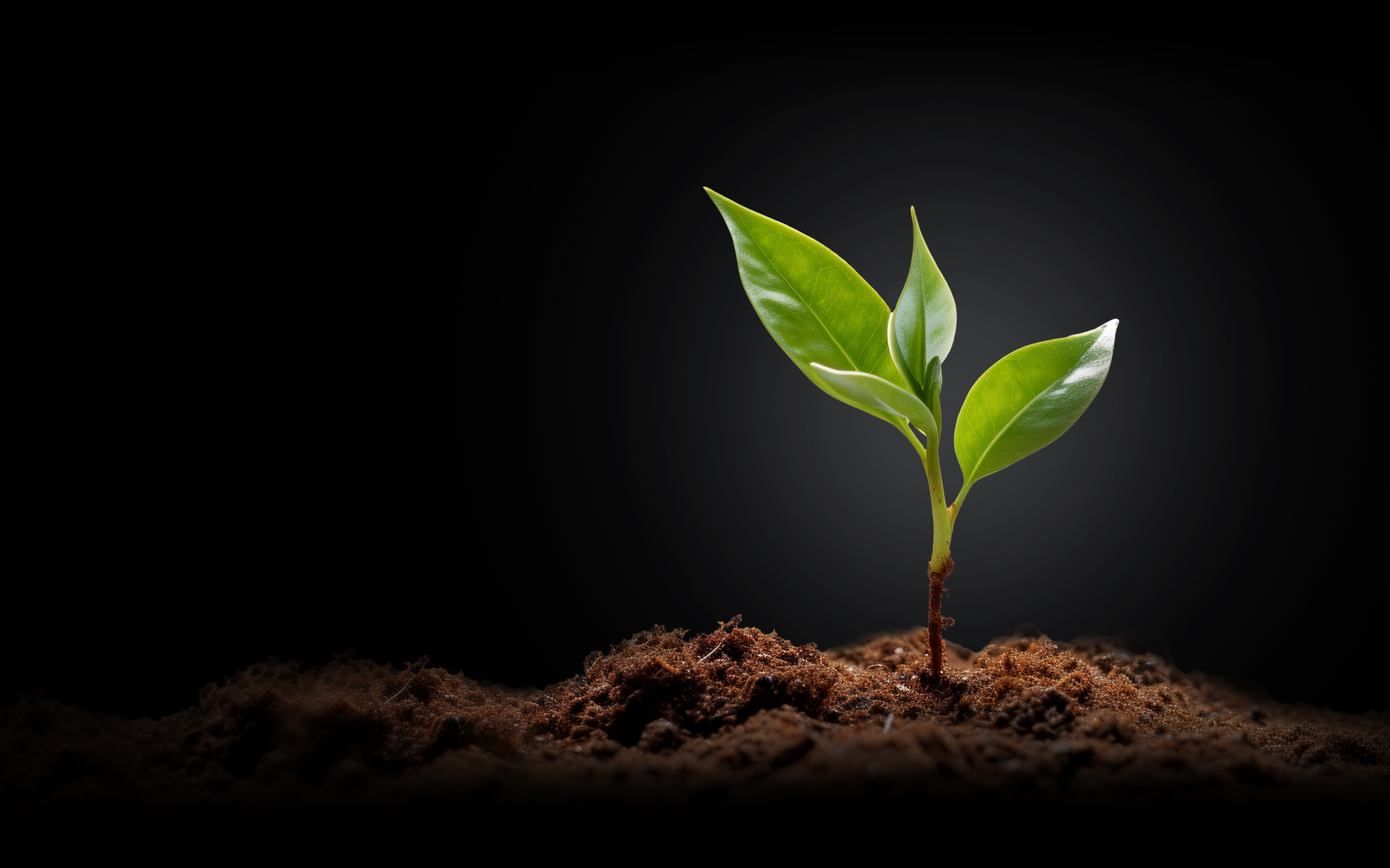 young green plant sprouting from soil