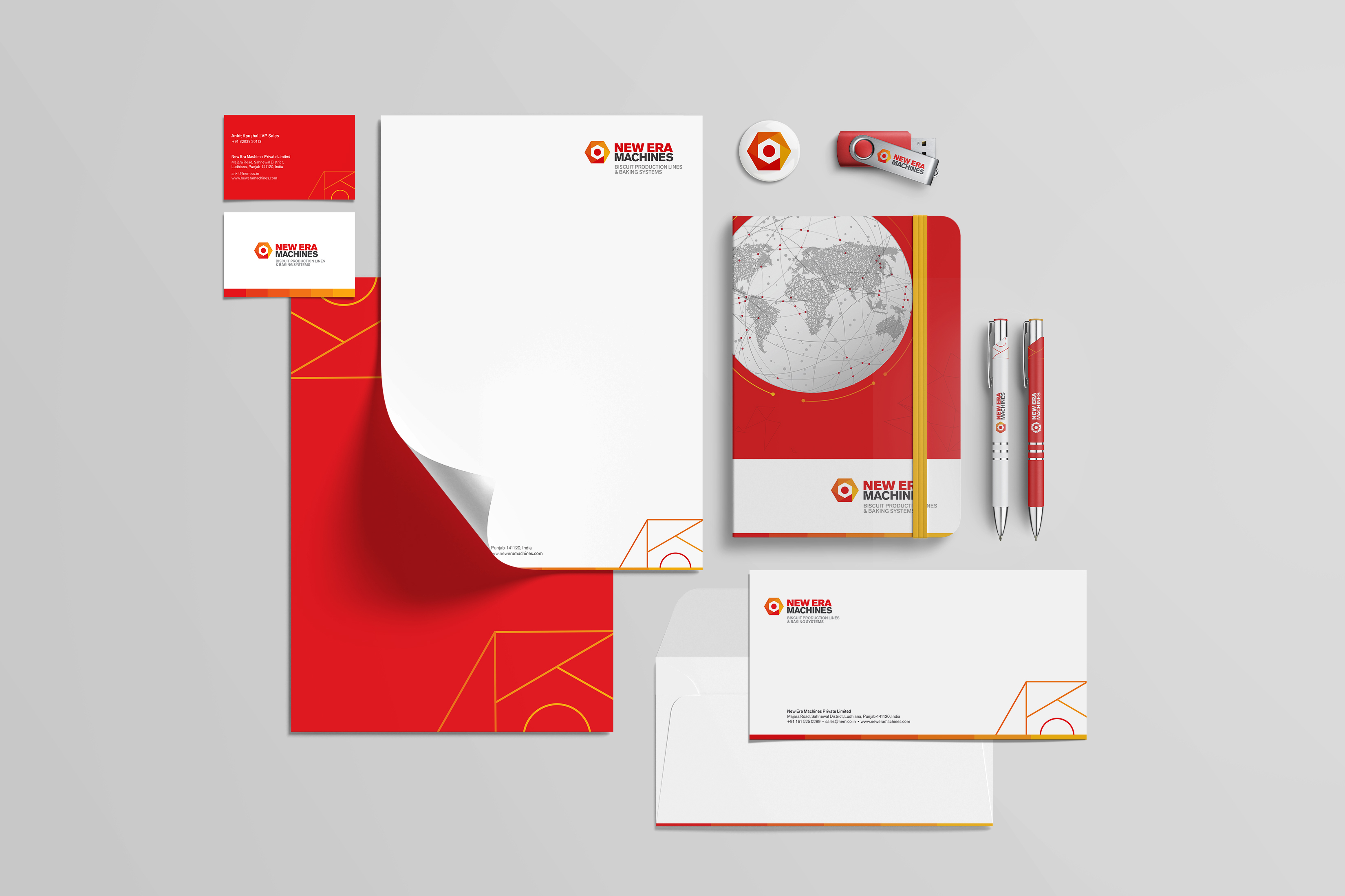 NEM Stationery and branding design mockups by Litmus Branding